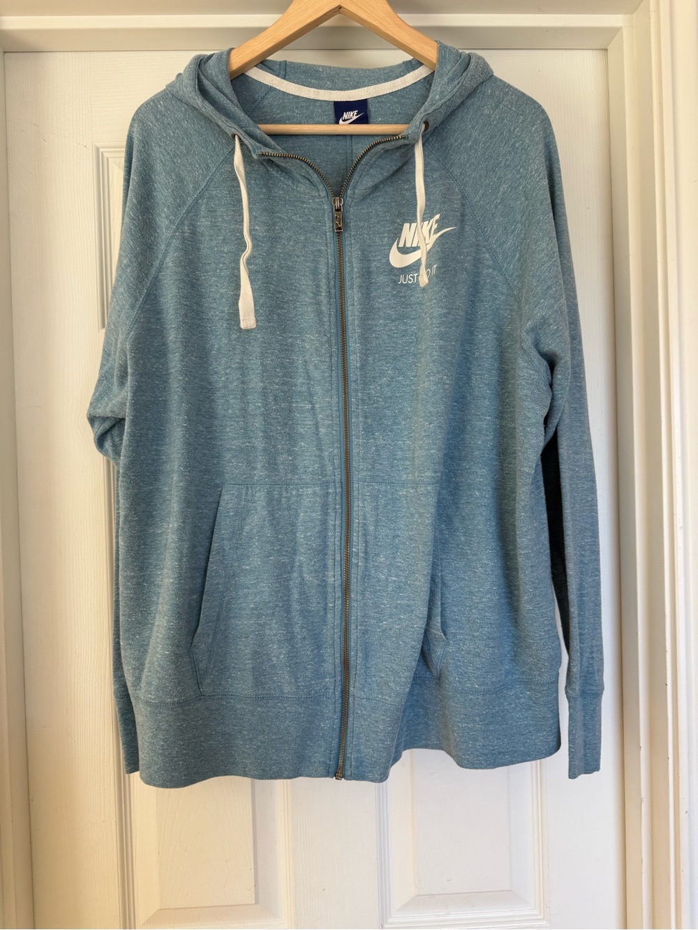 Nike 2X Women’s Heather Blue Zip-Up Hoodie Jacket